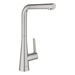 Grohe Zedra Kjøkkenbatteri Uttrekkbar tut, Supersteel - 32553DC2