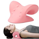 RESTCLOUD Neck and Shoulder Relaxer, Cervical Traction Device for TMJ Pain Relief and Cervical Spine Alignment, Chiropractic Pillow, Neck Stretcher(Pink)