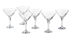 NEW YORK by MOPITA, Lot de 6 tasses Martini en verre transparent, verres à vin avec capacité 175 ml, ligne carrée au design contemporain et élégant, lavable au lave-vaisselle, 6 pièces