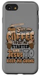 Coque pour iPhone SE (2020) / 7 / 8 Christian, donne-moi du café pour commencer. Jésus