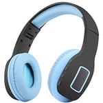 HUAI Bluetooth Headphone Wireless Headphones Sports Running Headset with aux Cable Stereo HD Mic for Android IOS smartphone (Color : Blue)