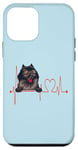 Coque pour iPhone 12 mini EKG de battements de cœur pour chiens Wolf Spitz Funny Dogs My Cardio