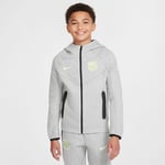 Barcelona Hettegenser NSW Tech Fleece FZ - Grå/Neon Barn - Nike, størrelse L: 147-158 cm