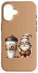 Coque pour iPhone 16 Coffee Gnome And Extra Large Coffee Cup To Go For Barista