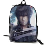 Kimi-Shop Final Fantasy XV Anime Cartoon Cosplay Canvas Shoulder Bag Backpack Popular Lightweight Travel Daypacks School Backpack Laptop Backpack