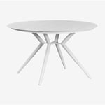 Table de jardin ronde en aluminium Valérie Sklum Blanc Gardenia Ø100 cm