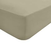 Sleepdown Drap-Housse uni Taupe Infroissable en Polycoton Percale 180 Fils Facile d'entretien avec Poches Profondes de 25 cm - King Size