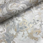 Elixir Metallic Marble Swirls Abstract Art Grey & Gold 166506 Muriva Wallpaper