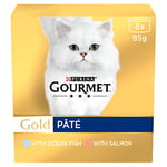 Gourmet Gold Senior Mousse with Salmon Cat Food 8x85g, Pack of 6