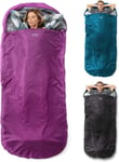 HIGHLANDER Extra Wide Rectangular Sleeping Bag For Adults - 1.6kg Lightweight