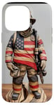 Coque pour iPhone 14 Pro Max Cadeau de pompier fin drapeau rouge décoration patriotique