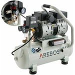 Arebos - Compresseur à air avec Cuve Sous Pression 500 w 12 l Sans Huile 89 l - argent