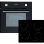 Four encastrable Cuisinière autarcique verre noir induction Plaque de cuisson Timer Respekta