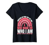 Womens Dressed in pink for the one who made me who I am V-Neck T-Shirt