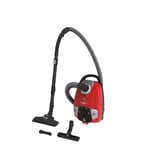 Hoover HE310HM Aspirateur Traineau avec Sac, Grande Puissance 850W, Capacité 3,5L, Rangement Compact, Vidage Facile Sans Contact, Tous Sols & Special Parquet, Accessoires Embarqués, Rouge Noir