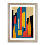 The Abstract Architecture No.4 Skyscraper Framed Print for Living Room Bedroom Home Office Décor, Wall Art Picture Ready to Hang, Oak A3 Frame (34 x 46 cm)