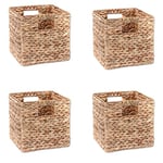 Trademark Innovations Lot de 4 paniers de rangement pliables en jacinthe avec cadre en fil de fer