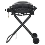 Barbecue portable au gaz noir - QQMORA - DRG33798 - 1 brûleur - 4,2 kW - 103x47x97cm