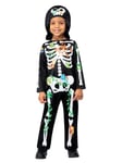 Smiffys Jungle Skeleton Costume All In One with Hood, Halloween Child Fancy Dress, Skeleton Dress Up Costumes