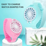 Usb Rechargeable Fan With Comfortable Wrist Strap Watch-shaped F Pink