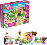 Mega Construx Barbie Salon de Toilettage avec 3 Mini-Figurines, Jeu de Briques de Construction, 97 pièces, pour Enfant dès 4 Ans, GYH09