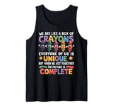 Back To School Funny Teacher We Are Like a Box of Crayons Tank Top