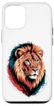 Coque pour iPhone 12/12 Pro Majestic Lion Roaring Colors Art – Graphique animé de la faune