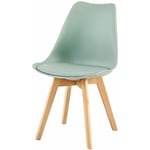 1 Chaise Design Plastique Scandinave Chaise de Salle à manger - Vert Clair