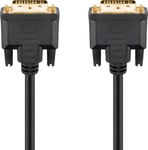 Goobay DVI-I Full HD-kabel Dual Link, Guldpläterad DVI-I plug Dual Link (24 + 5 stift) > DVI-I plug Dual Link (24 + 5 stift), 2 m