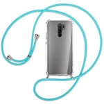 Collier pour Xiaomi Redmi 9 turquoise (A) Etui Coque de protection avec cordon