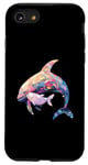 Coque pour iPhone SE (2020) / 7 / 8 Art De Maman Et Bébé Dauphin Pour Les Amoureux Des Dauphins