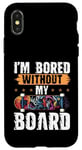 Coque pour iPhone X/XS Skateboard Bored Without My Board Skater