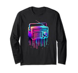 Dripping Paint Art Vintage Radio Antique Radios Long Sleeve T-Shirt