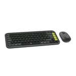 Logitech Pop Icon Keys Clavier Bluetooth sans Fil, Frappe Confortable, Touches programmables, Pop Mouse, Souris Bluetooth sans Fil compacte, Easy-Switch PC - PC, Français AZERTY, Graphite