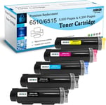 Compatible Cartouche de Toner pour Xerox Phaser 6510 6510DN 6510DNI 6510DNM 6510N WorkCentre 6515 6515DN 6515DNI 6515DNM 6515N Imprimante 5500 Pages pour BK 4300 Pages pour C M Y (2BK/C/M/Y)