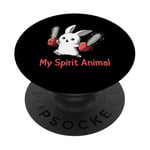 Funny Bunny Spirit Animal Tronçonneuse Lover PopSockets PopGrip Adhésif