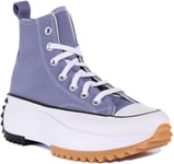 Converse A03702C Run Star Hi Hike Unisex Platform Trainer In Lilac Size UK 3 - 8