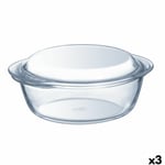 Casserole avec Couvercle Pyrex Essentials Transparent 3,2 L [3 Unités]