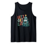 Let's Lit Funny Cute Green Christmas Tree Lights Tank Top