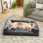 YITAHOME Panier pour Chien Orthopédique,Coussin Dehoussable pour Chien,Coussin Dehoussable pour Chien,Lavable Lit Chien,135x107cm,Gris