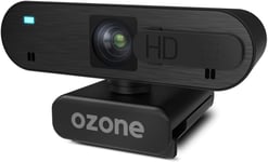 Ozone Webcam 1080p Livex50 -OZLIVEX50- Webcam pour Streaming et Gaming, Webcam 1080p, 30fps, 2 Microphones, Autofocus, USB, Noir