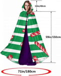 D446 Christmas Candy Cany Makeat karkit Miesten hupullinen viitta viitta hupullinen viitta 59 tuumaa jouluksi Halloween Cosplay -asut HYG446