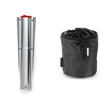 Brabantia - Metal Ground Spike - with Handy Closure Cap - Top Spinner - Rotary Dryer - Lift-O-Matic - Ø 40 mm & Premium Peg Bag - with Closing Cord - Durable and Weather Resistant - Black