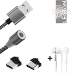 Data charging cable for + headphones Lenovo Legion Y70 + USB type C a. Micro-USB