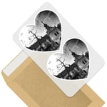 2 x Heart Stickers 7.5 cm - BW - Creepy Haunted House Horror Movie  #37104