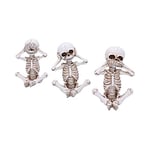 Nemesis Now See No, Hear No, Speak No Evil Skellywag Skeleton Figurines, Polyresin, Natural Bone Colour, One Size