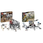 LEGO 75337 Star Wars AT-TE Walker Poseable Toy, Revenge of the Sith Set & 75345 Star Wars 501st Clone Troopers Battle Pack Set,with AV-7 Anti Vehicle Cannon and Spring Loaded Shooter plus 4 Characters