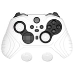 PlayVital Samurai Edition Anti Slip Silicone Case Cover for Xbox Elite Wireless Controller Series 2, Ergonomic Soft Rubber Skin Protector for Xbox Elite Series 2 with Thumb Grip Caps - White