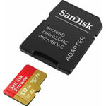 Carte mémoire microSDXC SanDisk Extreme 512 Go + adaptateur SD jusqu'à 160 Mo/s, avec la Classe de vitesse UHS 3 (U3), V30