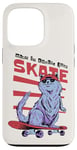 Coque pour iPhone 13 Pro Just Skate Fun Planche de skateboard rétro Motif chat Rouge